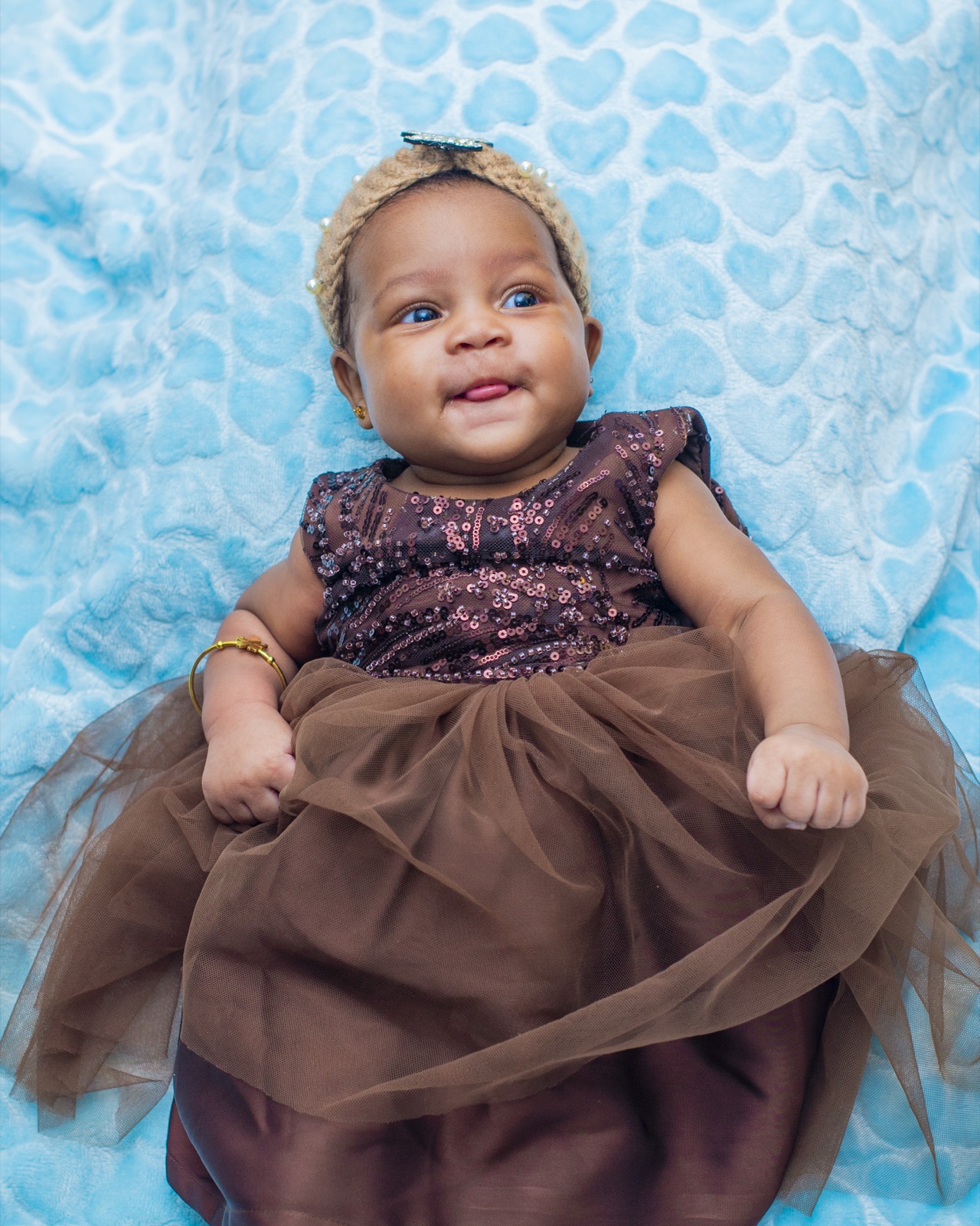 Ramona smiling in her sequinned dress