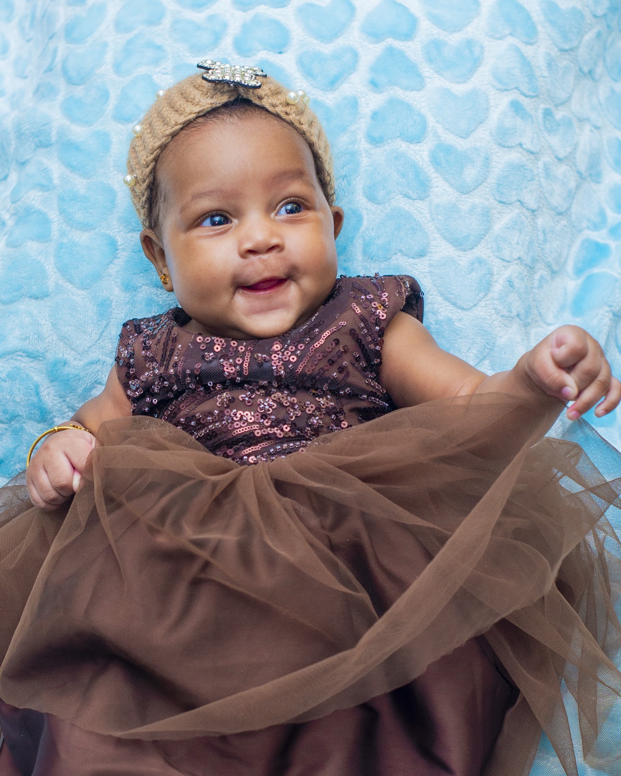 Ramona beaming in her sequinned dress