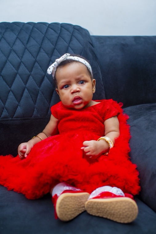 Ramona in her red lace dress